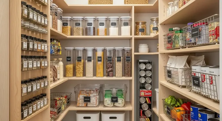 Narrow Pantry Organization