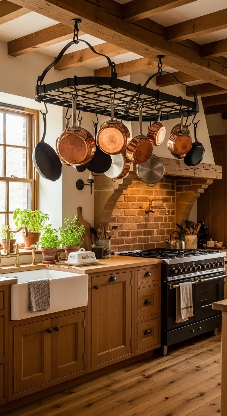 Rustic Pot Racks for Kitchens