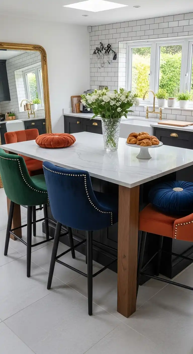 Velvet Bar Stool Elegance