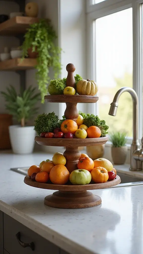 21 Kitchen Counter Organization Ideas You’ll Regret Ignoring - 1. Tiered Stands for Fruits & Veggies