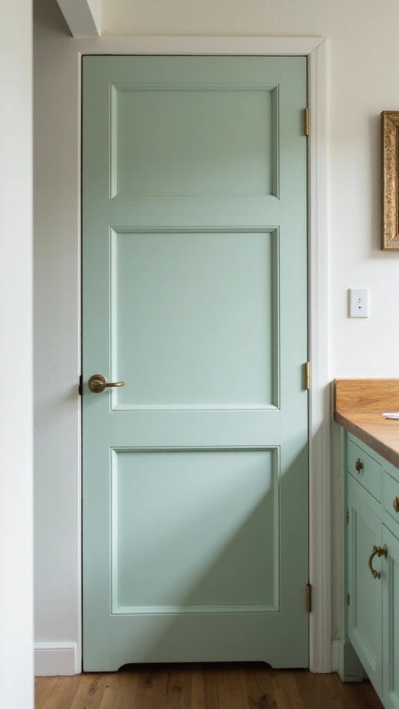 21 Light Green Kitchen Ideas That Will Transform Your Cooking Space (You Won't Believe #15!) - 15. Light Green Pantry Doors