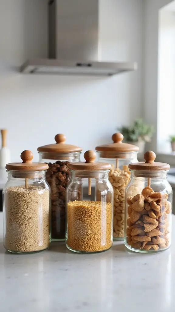 21 Kitchen Counter Organization Ideas You’ll Regret Ignoring - 5. Stylish Canisters for Grains and Snacks