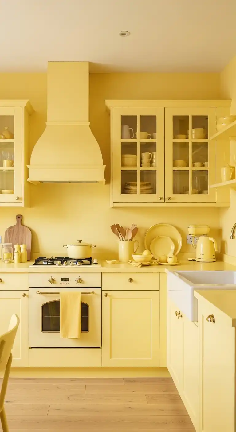 10. The Monochromatic Pale Yellow Kitchen