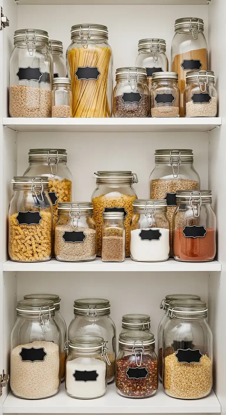 10. Use Glass Food Storage Jars