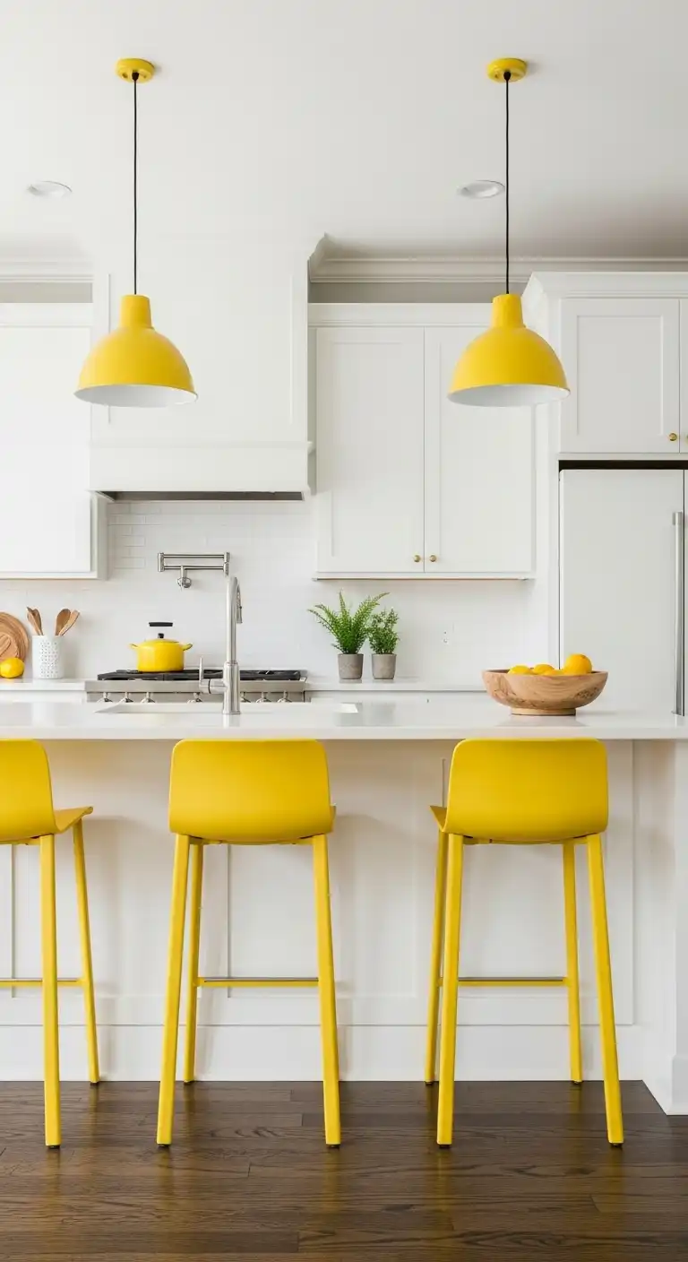 10. Yellow Stools or Bar Chairs