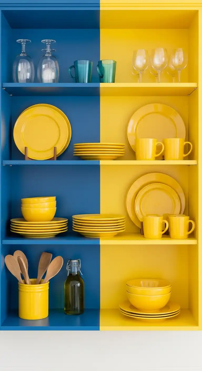 11. Open Shelving with Color