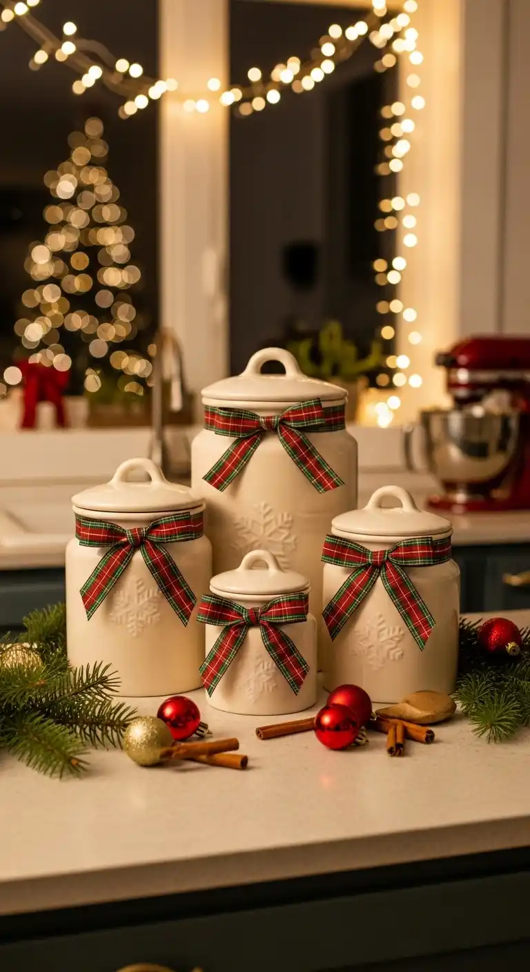 11. Ribbon-Adorned Canisters