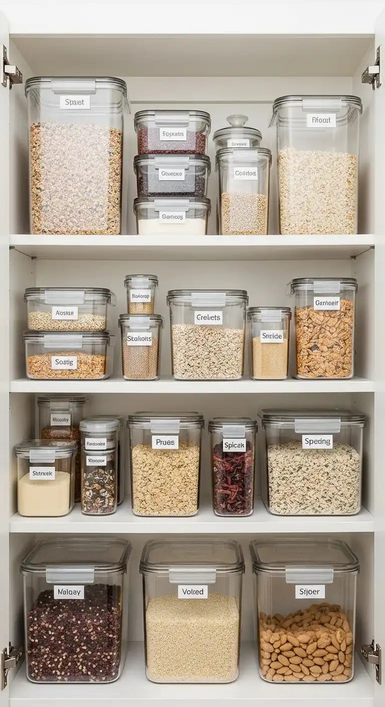11. Transfer Staples Into Stacking Glass Containers