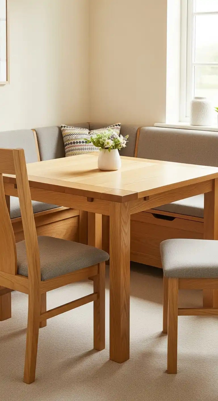 12. Corner Dining Table with Storage Bench