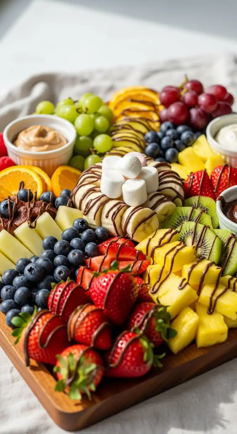 12. Fruit Tray with Chocolate Drizzle
