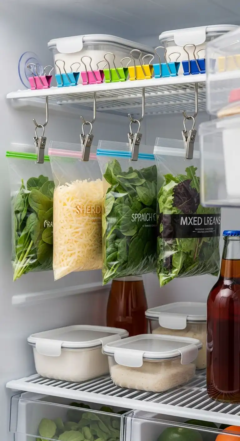 12. Hang Bagged Produce with Clips