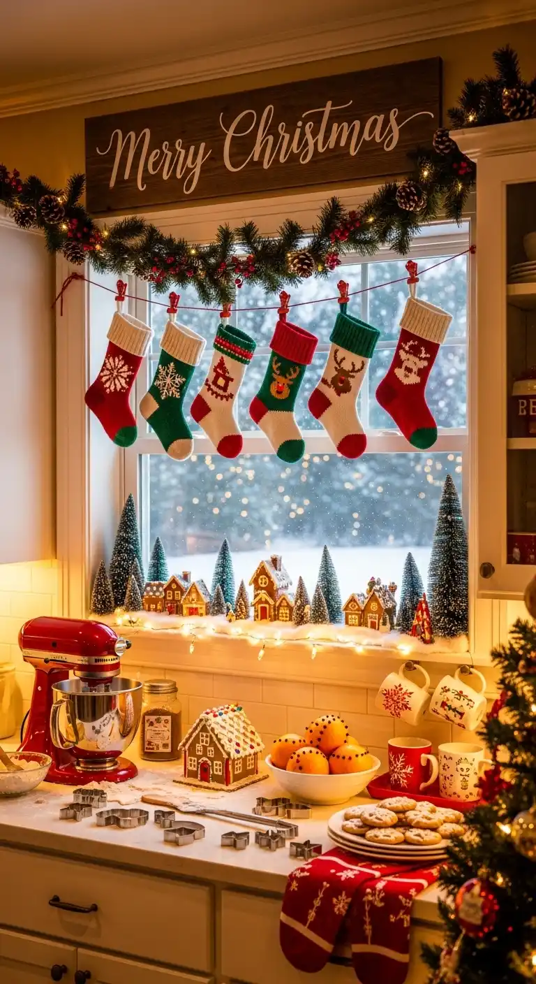 12. Stockings Hung in the Kitchen