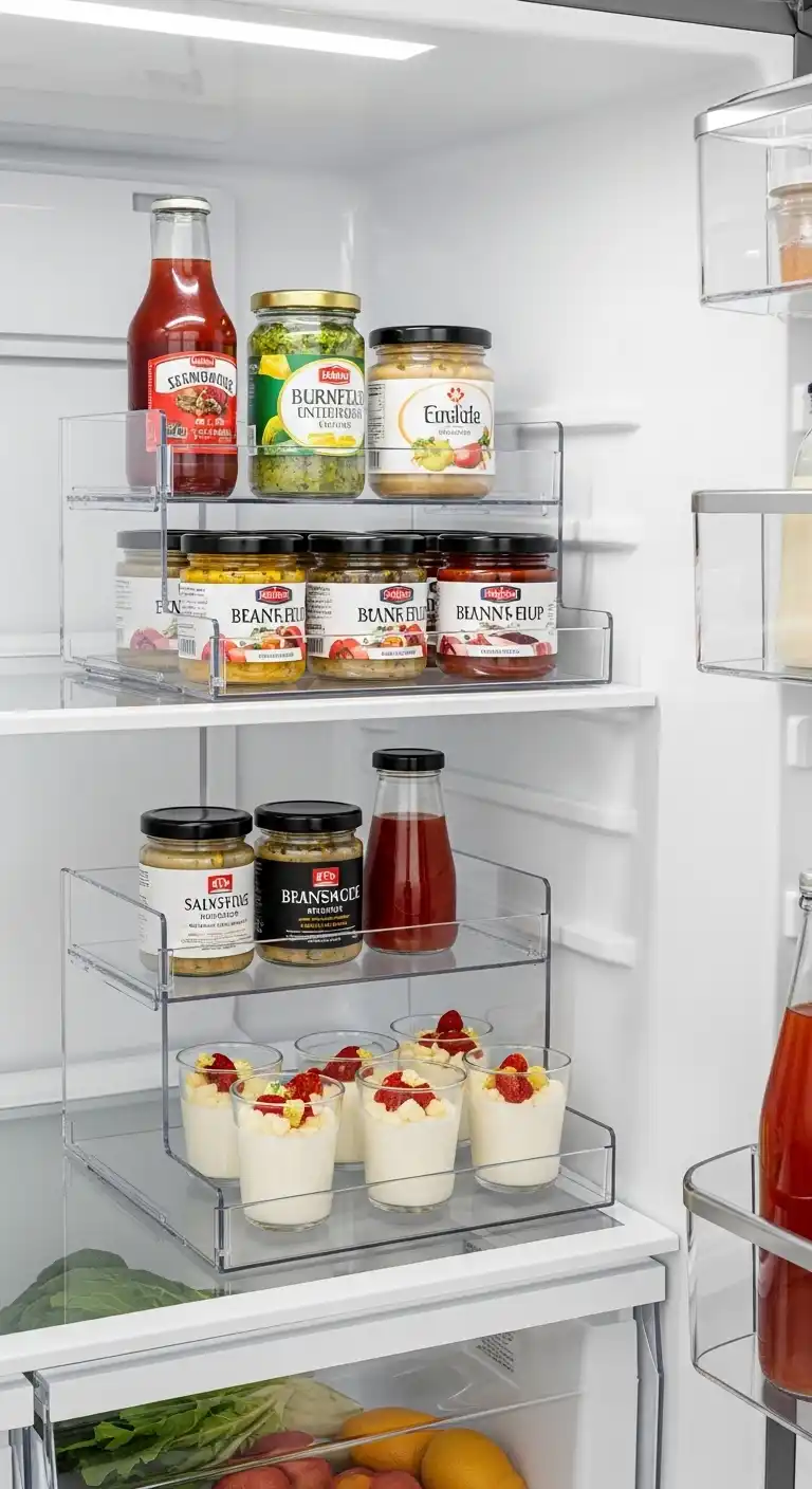 12. Tiered Shelves for Small Items