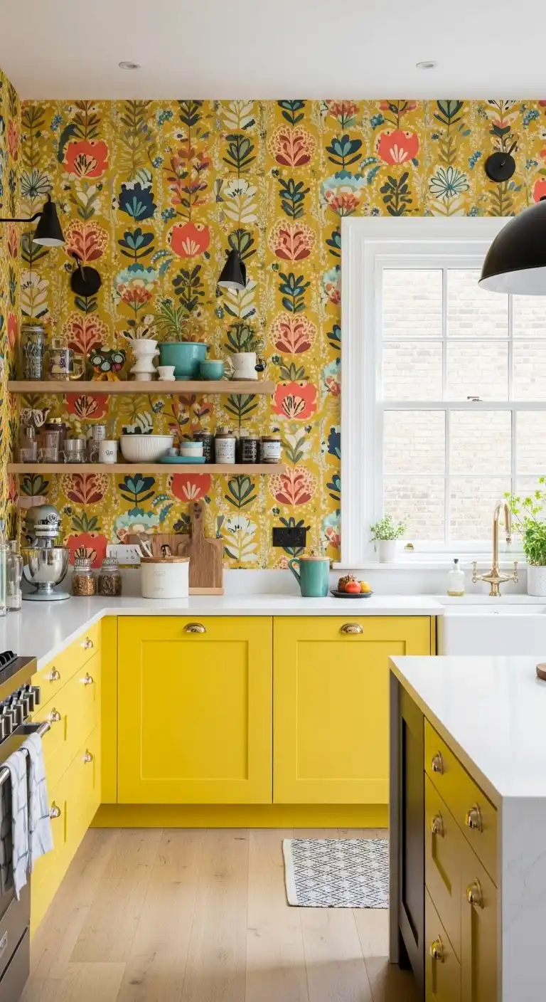 13. Playful Patterned Wallpaper
