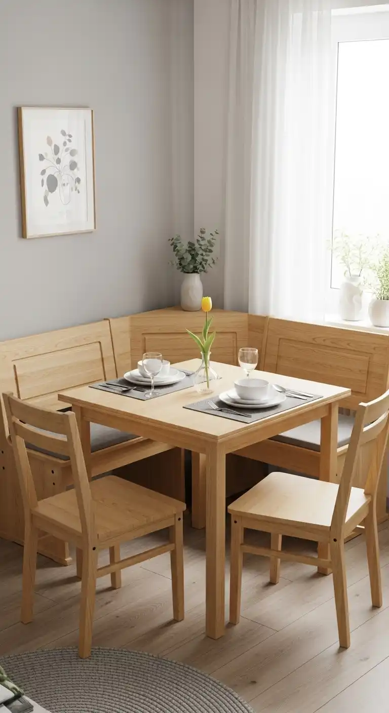 13. Small Apartment Corner Dining Table