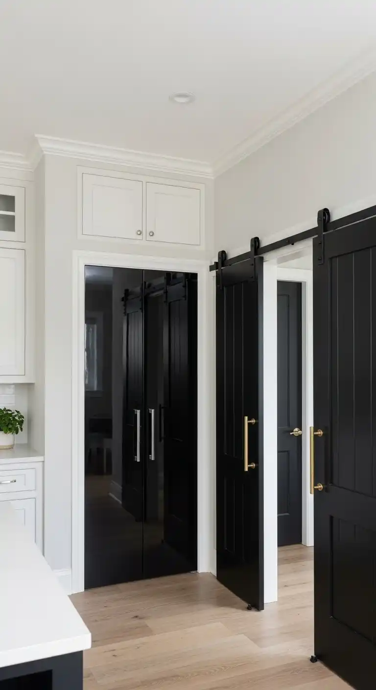 14. Black Pantry Doors