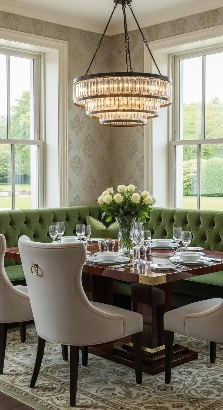 14. Luxury Corner Dining Table Nook