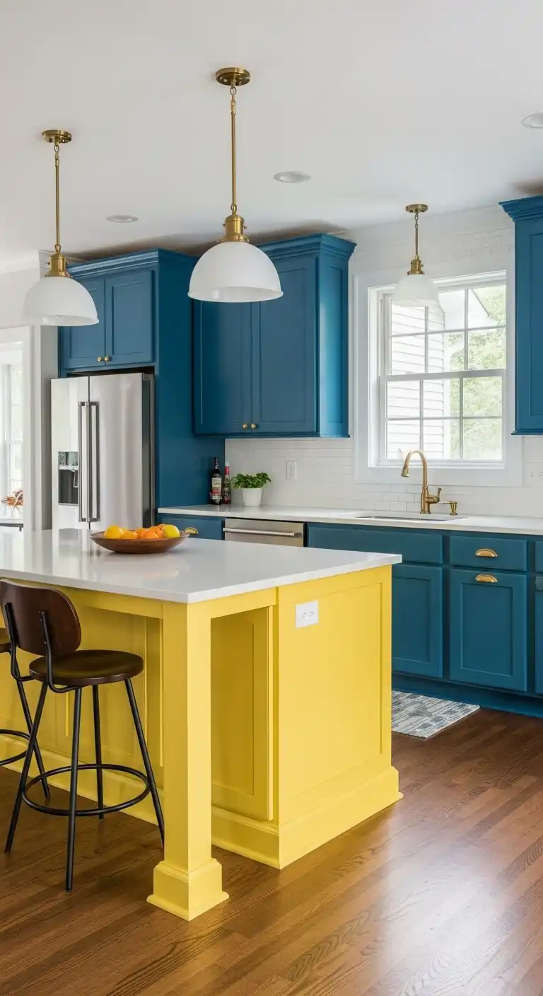 15. A Vibrant Kitchen Island