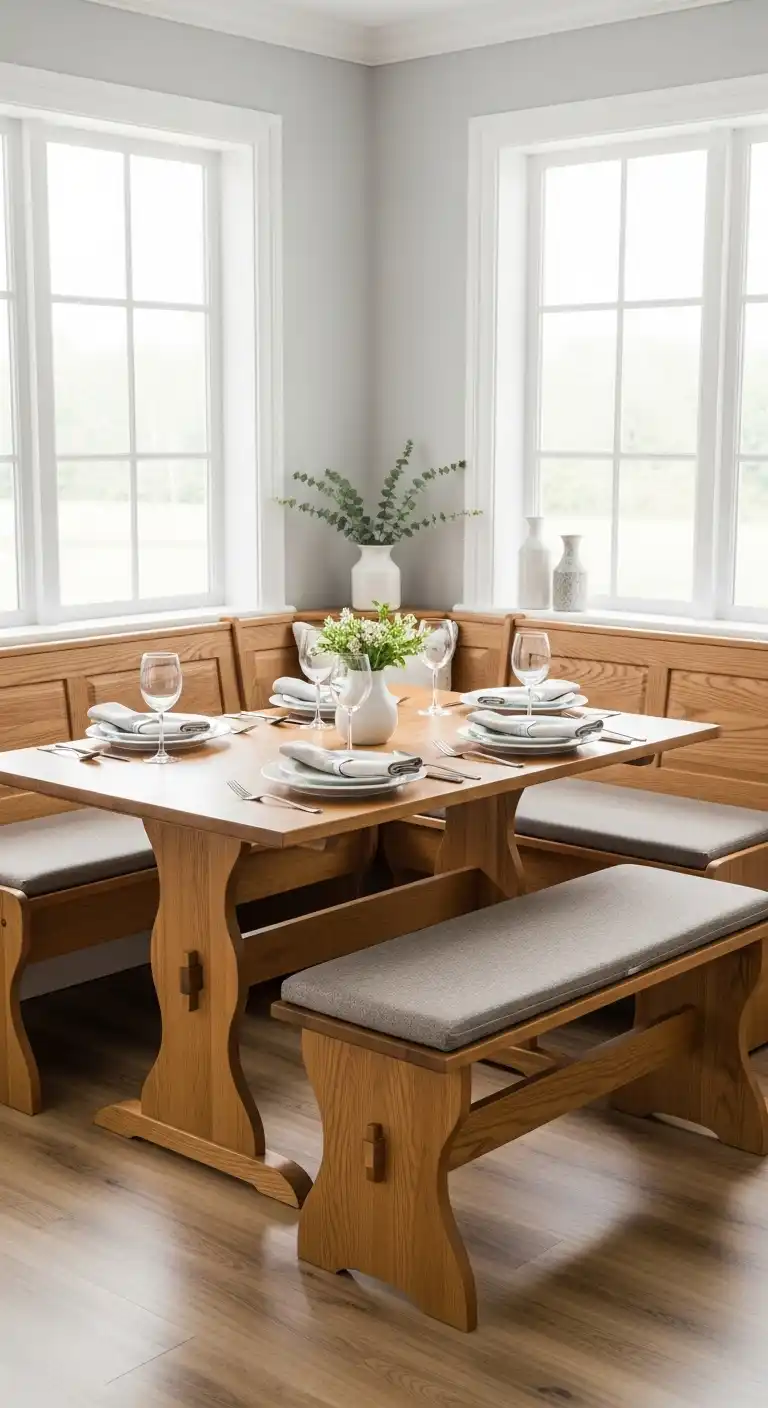 15. Convertible Corner Dining Table with Bench