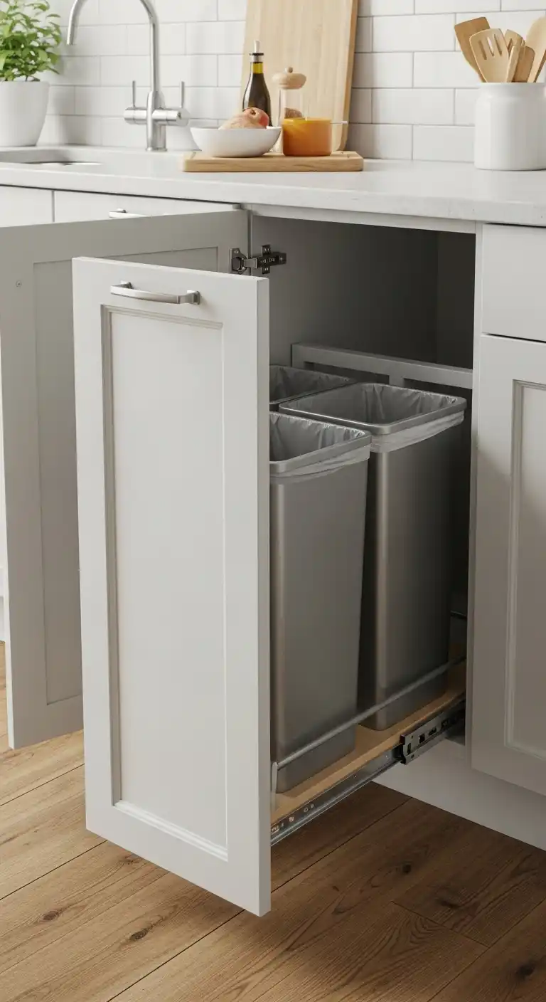 15. Pull-Out Trash and Recycling Bins