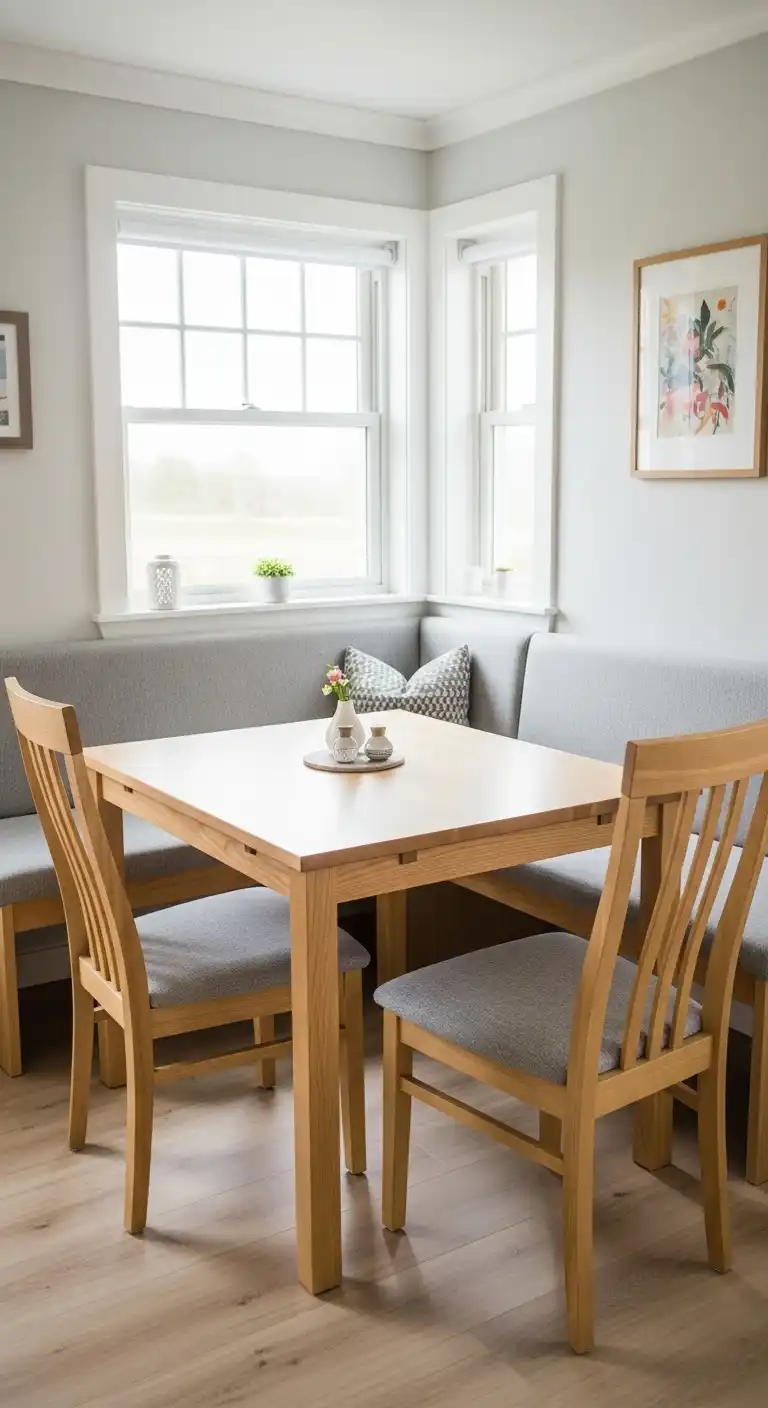16. Corner Dining Table Nook with Chair and Bench Combo