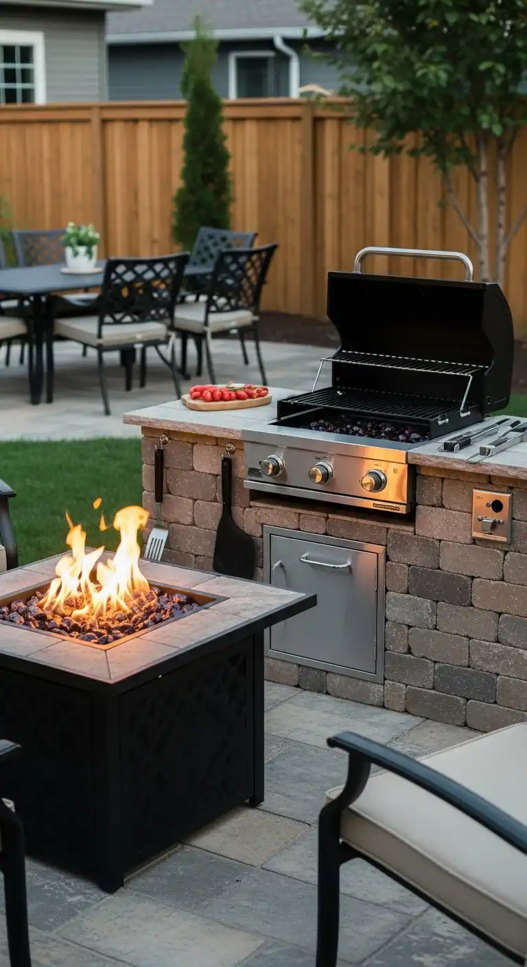 16. Fire Pit Kitchen Combo