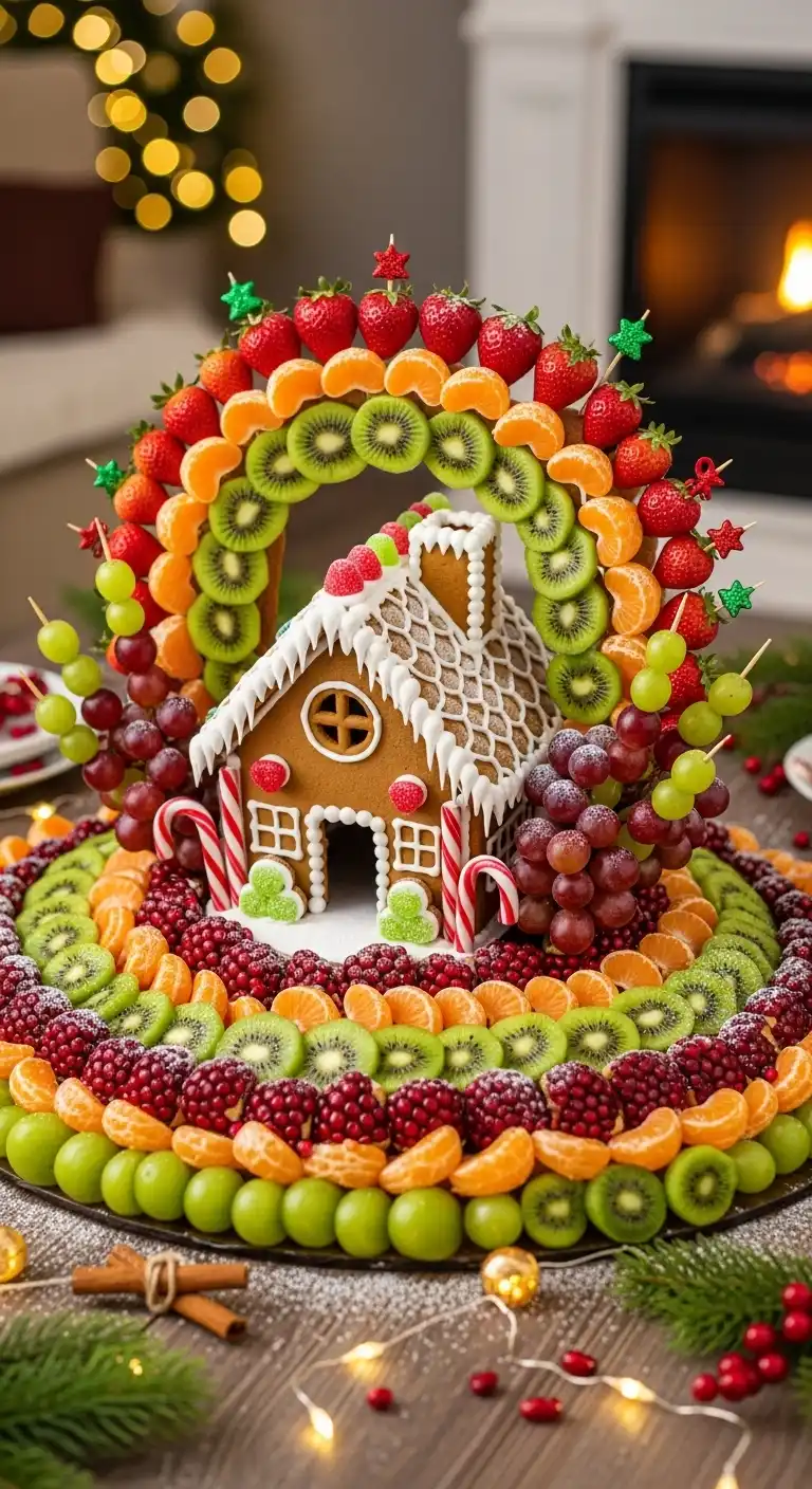 16. Gingerbread House Fruit Frame