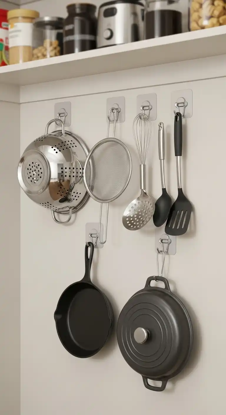 16. Hang Hooks for Cookware Storage