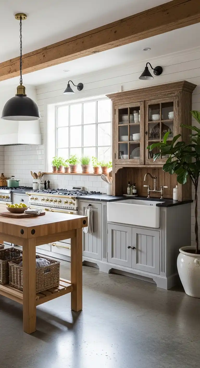 17. Farmhouse Meets Modern Unfitted Kitchen