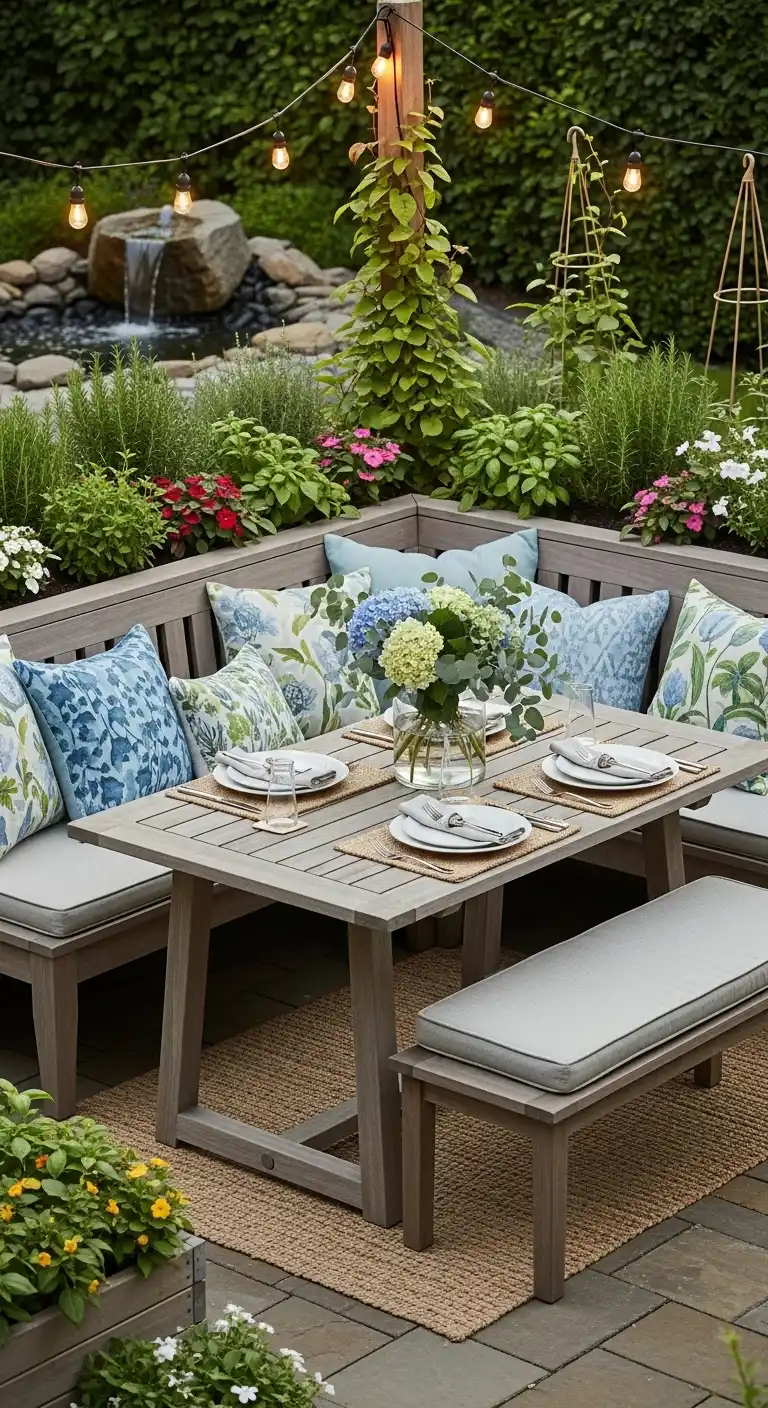 17. Outdoor Corner Dining Table Nook