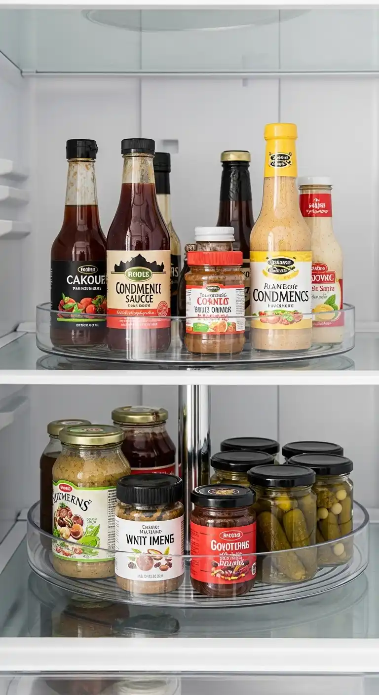 17. Use a Lazy Susan for Condiments