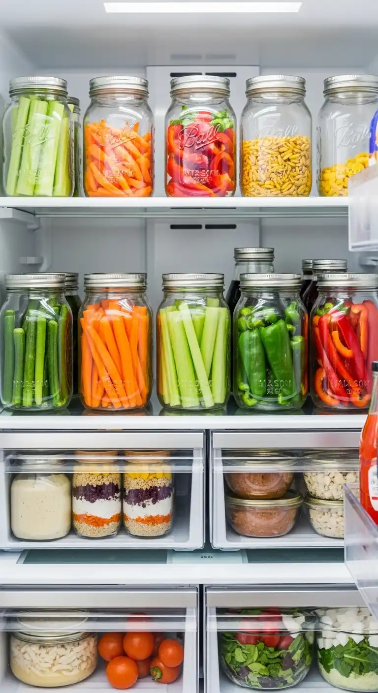 18. Clear Mason Jars for Prepped Produce