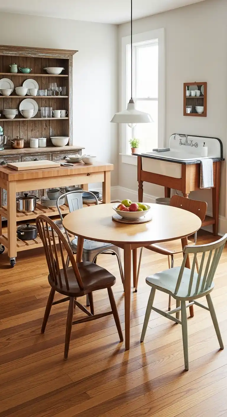 19. Compact Round Table Unfitted Kitchen