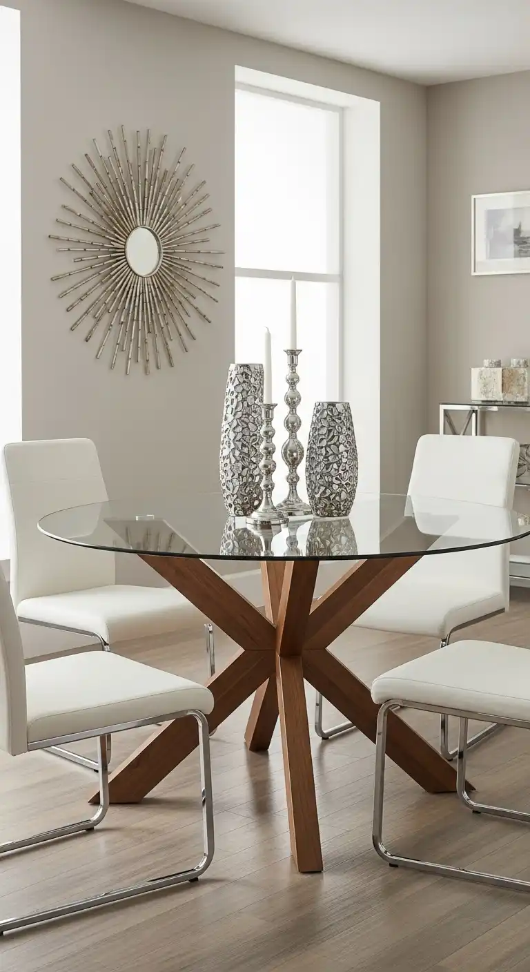 2. Glass-Top Dining Table
