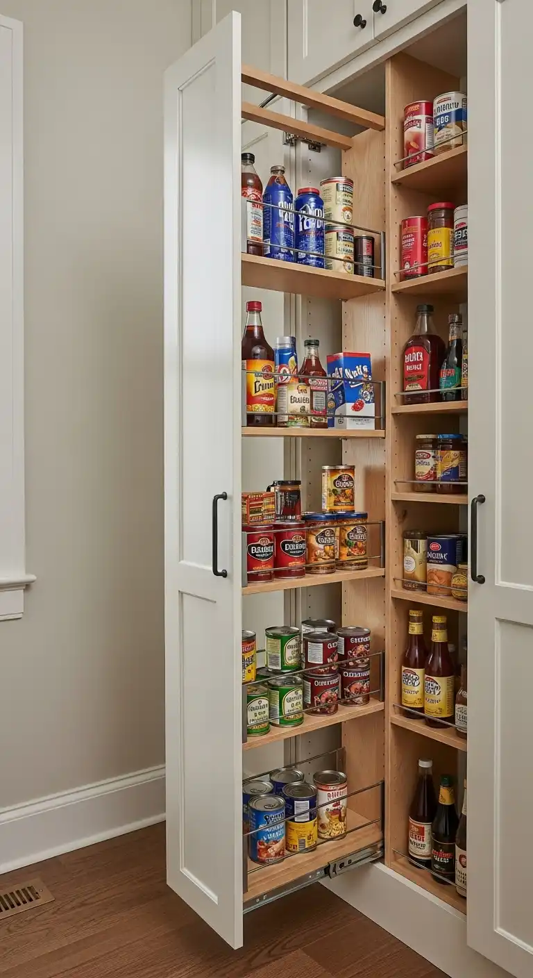 2. Install Pull-Out Pantry Shelves