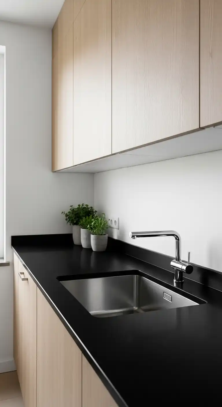 2. Matte Black Countertops