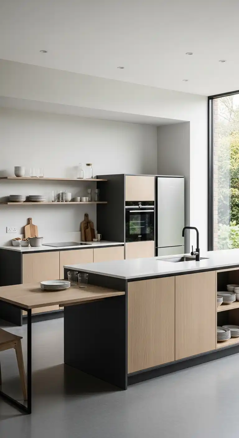 2. Modern Minimalist Unfitted Kitchen
