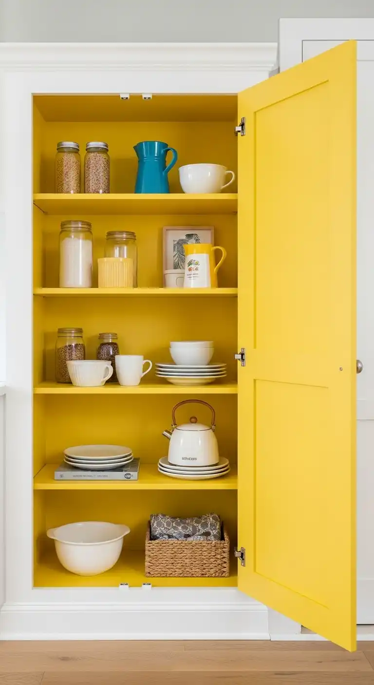 20. A Pop of Yellow in the Pantry