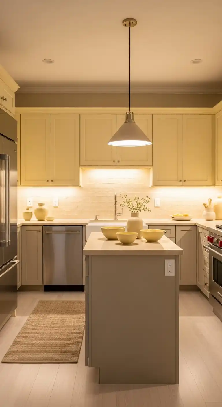 20. Light Yellow and Beige Kitchen