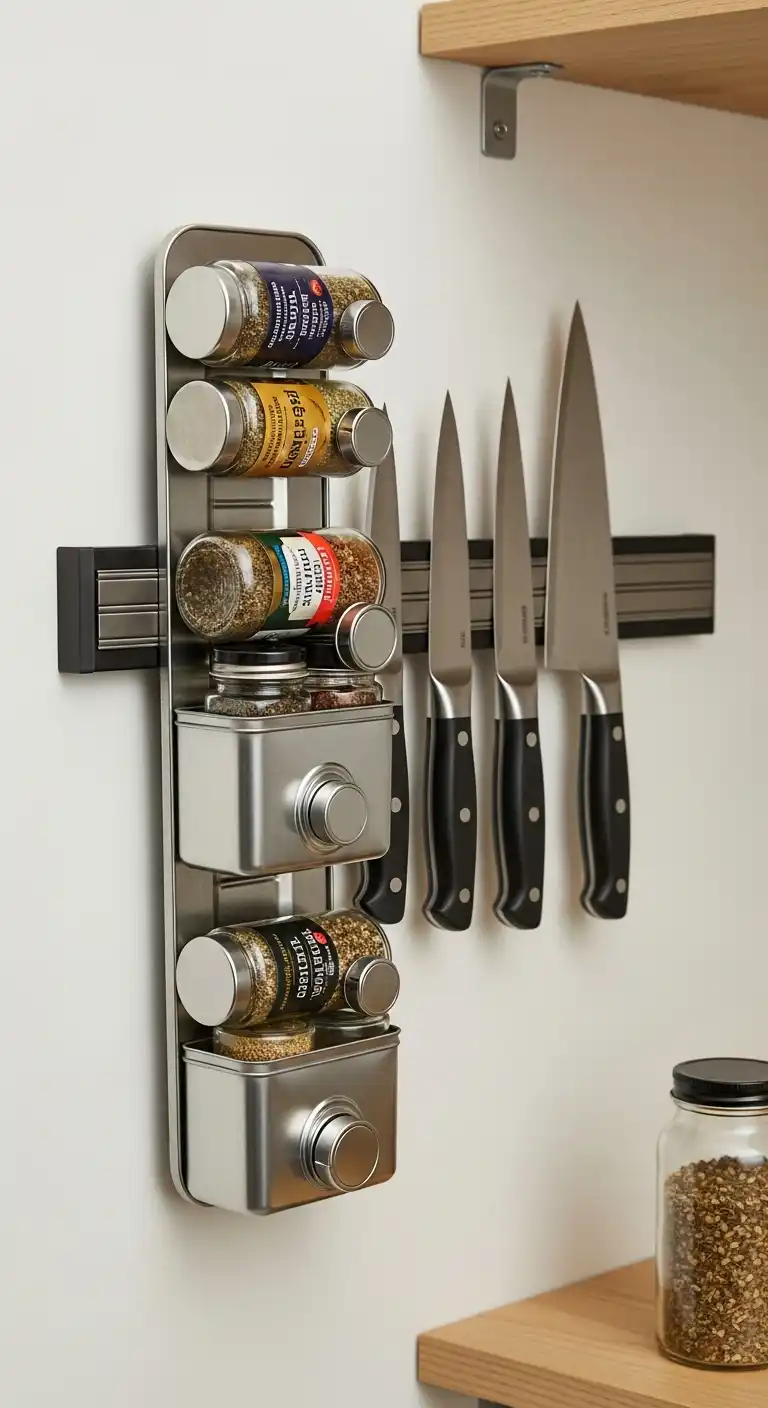20. Mount a Magnetic Knife Strip for Spices