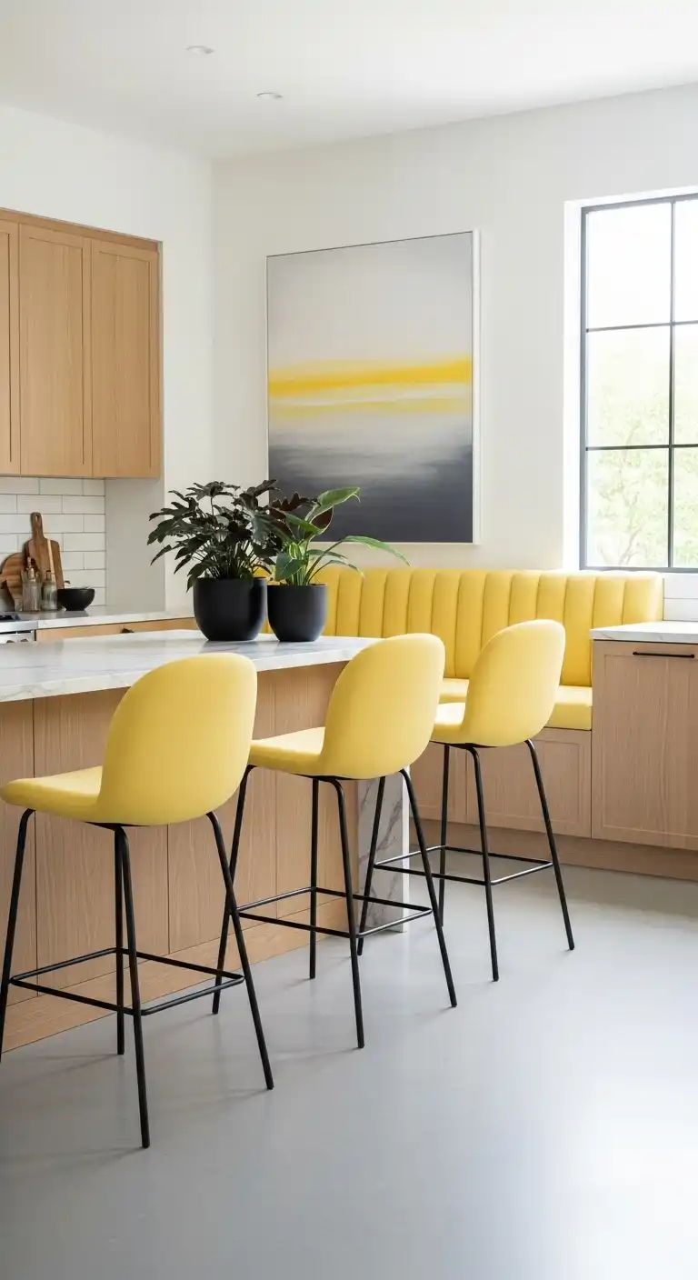 21. Pastel Yellow Seating