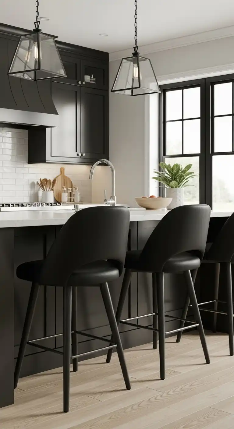 22. Black Counter Stools
