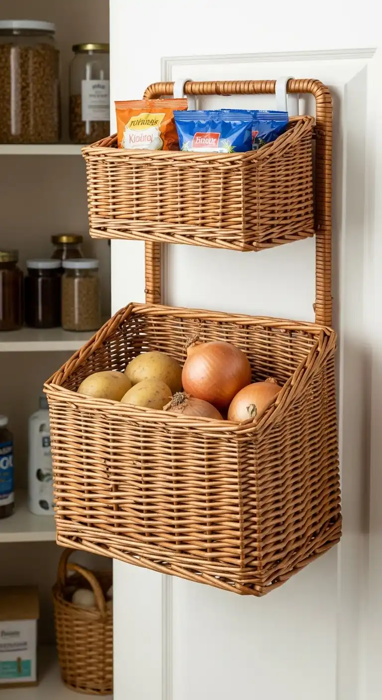 22. Mount a Small Wicker Basket