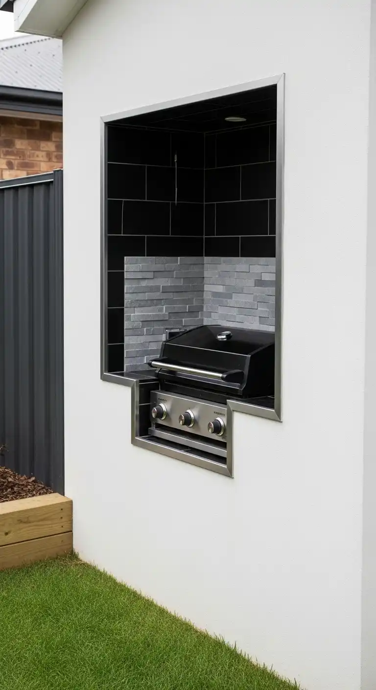 23. Compact Outdoor Barbecue Niche