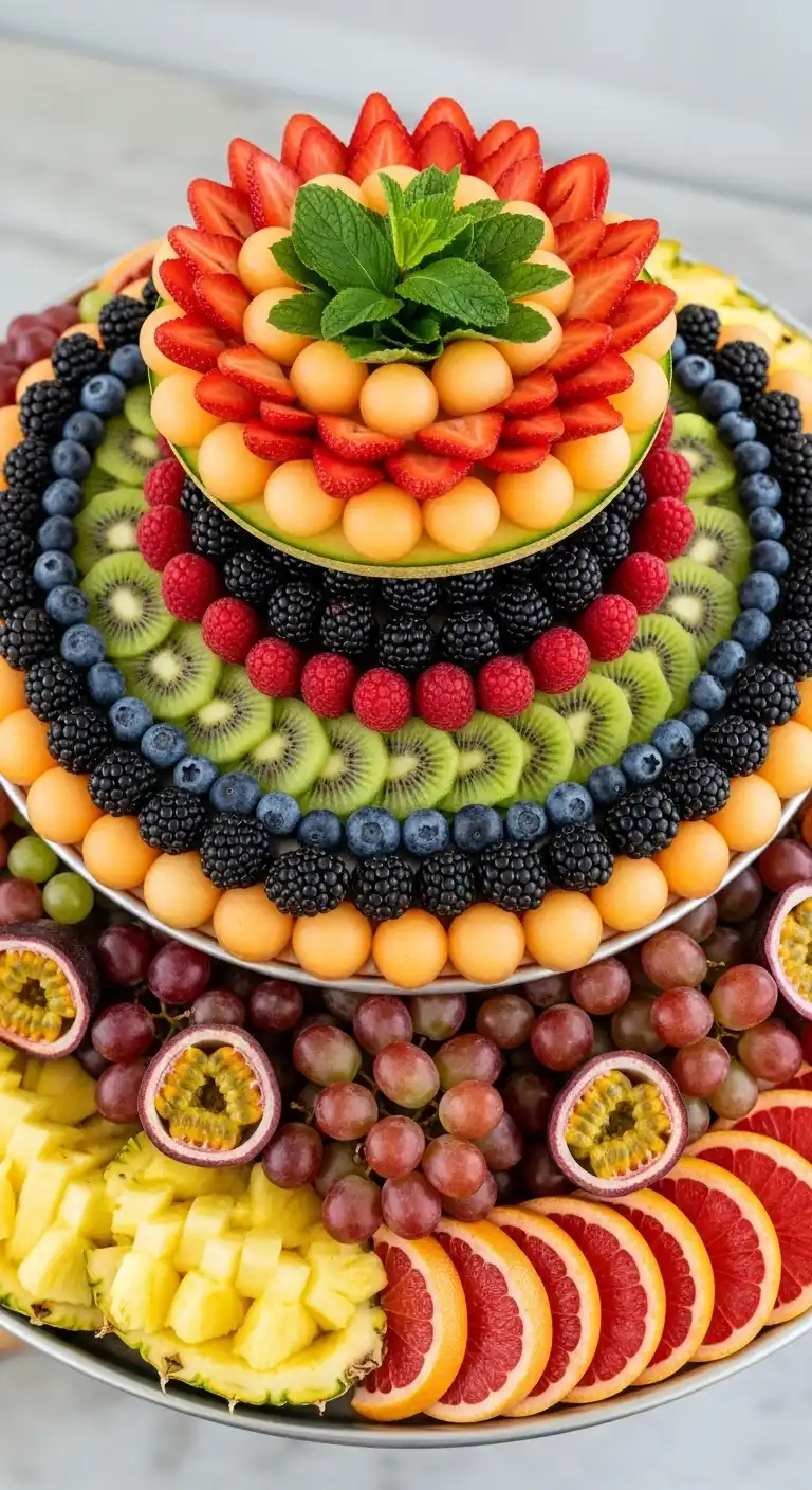 23. Layered Fruit Tray Arrangement