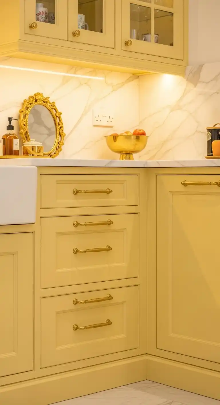 23. Light Yellow with Gold Hardware
