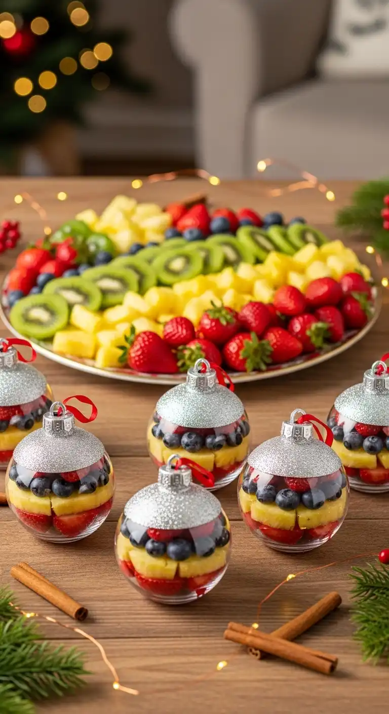 24. Ornament Ball Inspired Fruit Cups
