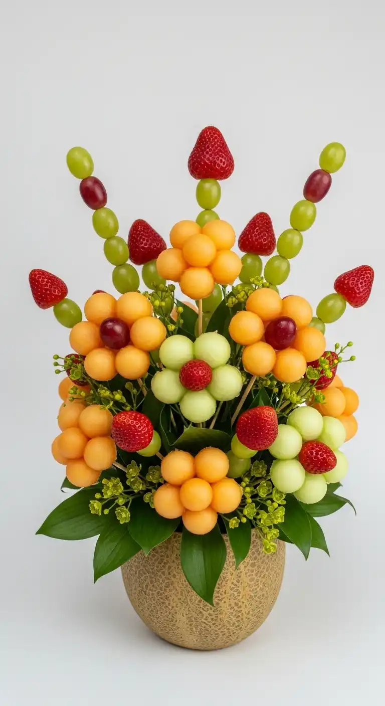 25. Fresh Fruit Bouquet Display