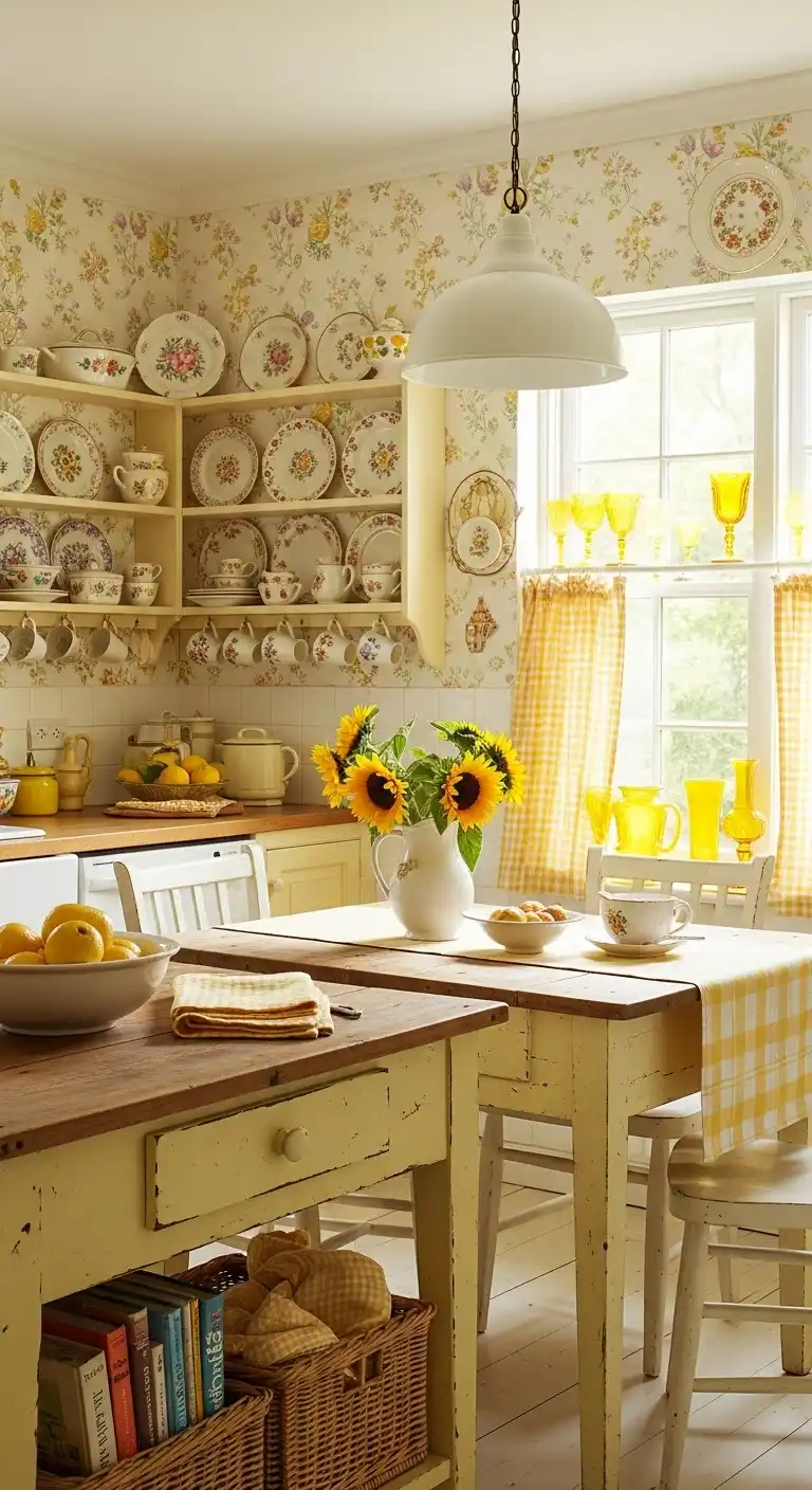 25. Light Yellow in a Cottage-Style Kitchen