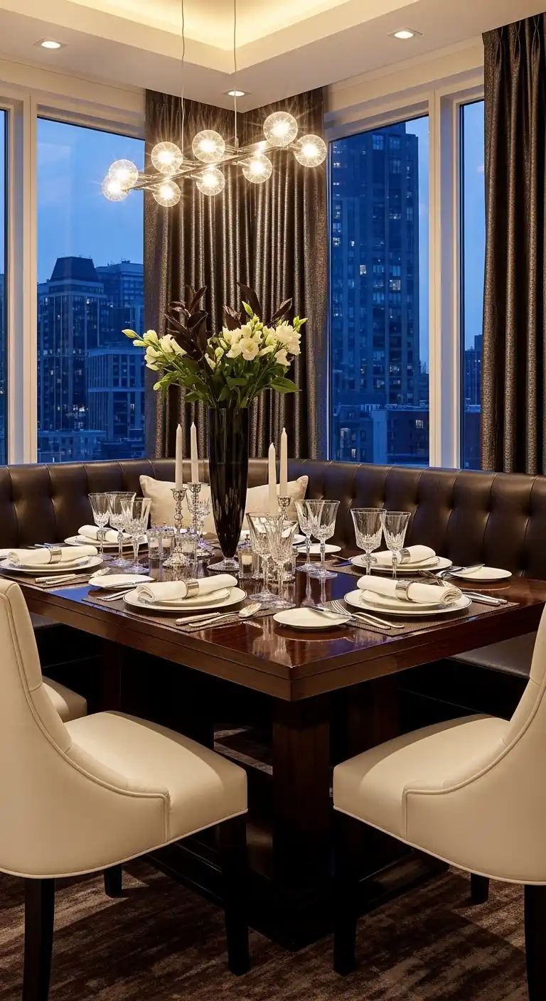 26. Luxury Corner Dining Table with Bench